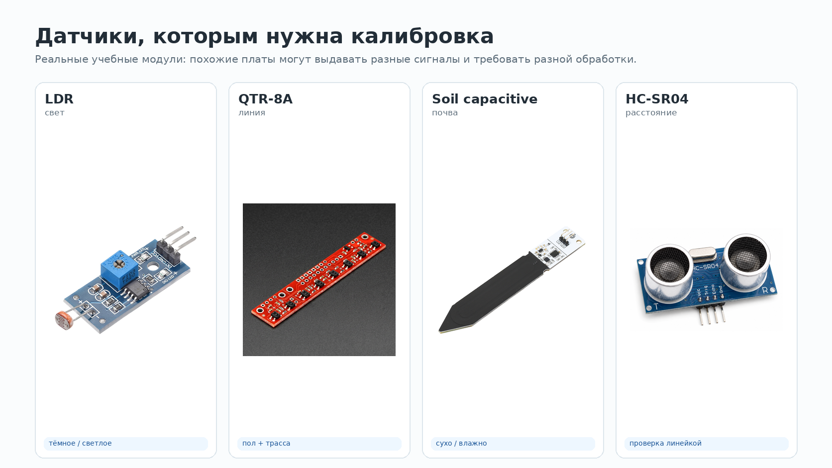 Датчики, которым нужна калибровка