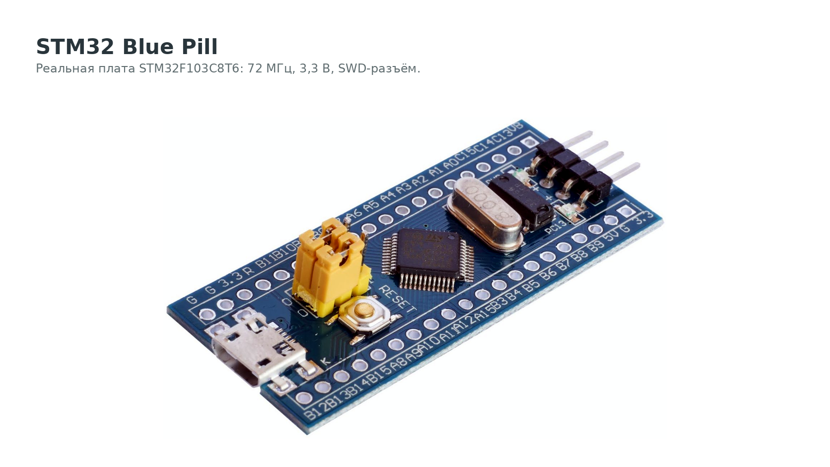 STM32 Blue Pill: реальная плата STM32F103C8T6