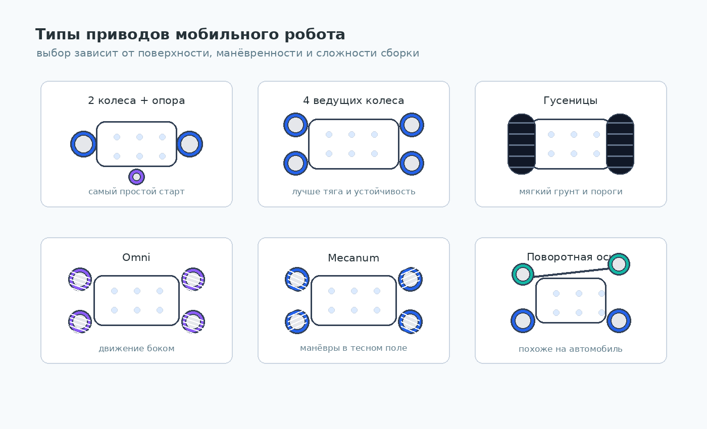 Сравнение распространённых типов приводов